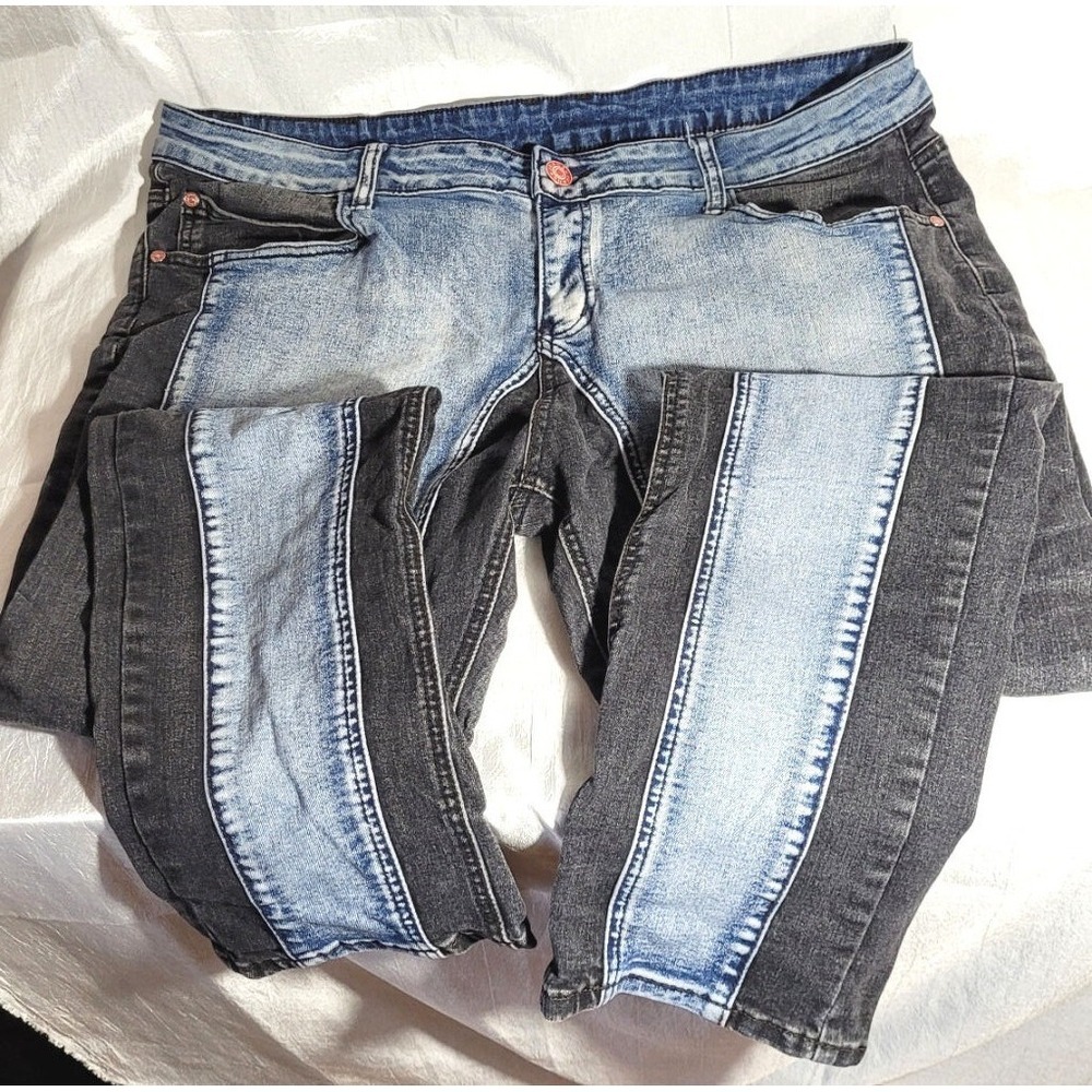Jeans Brand Classic Collection 2 Toned Black & Blue Mens Jeans - Size 40